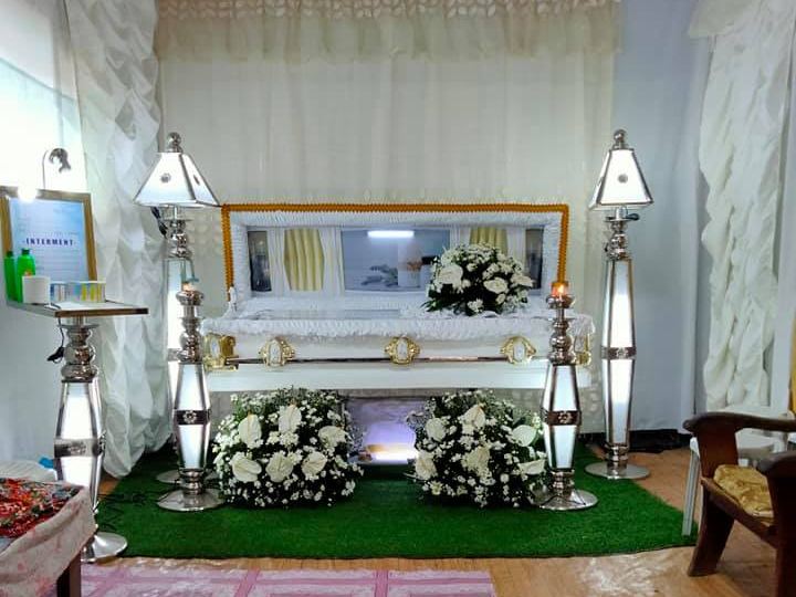 Home wake set up in a family's living room in General Santos City