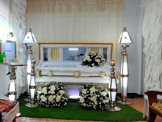 Home wake set up in a family's living room in General Santos City